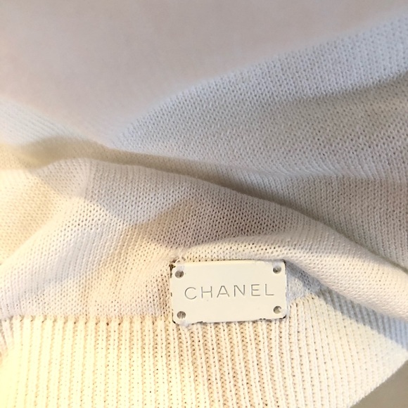 2003 Chanel White Short Sleeve Knit Top - Picture 3 of 6